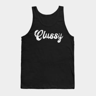 Vintage Clussy Clowncore Internet Meme Distressed Grunge Text Tank Top